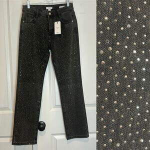 Forever 21 Sparkling Black Straight Leg Jeans
